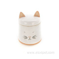 Pet Supplies White Ceramic Cat Shaped Container